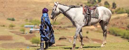 ZA, Lesotho, Basotho with traditional blanket.jpg