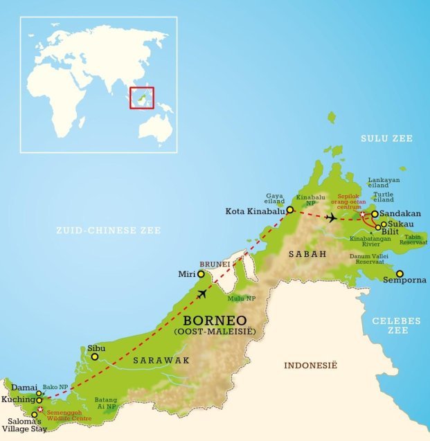 Borneo Sarawak en Sabah met chauffeur 12 dagen MR
