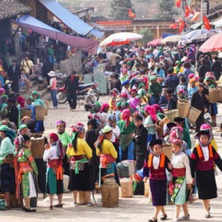 De lokale markt in Sapa, Vietnam