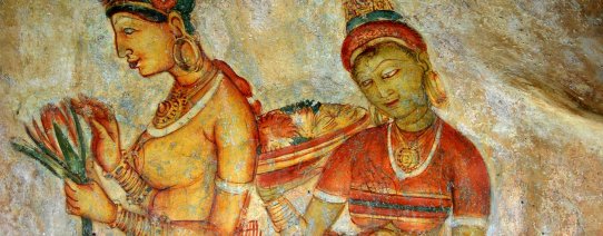 Muurschilderingen bij Sigiriya Rock