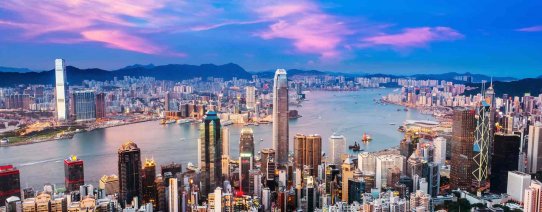 Skyline van Hongkong