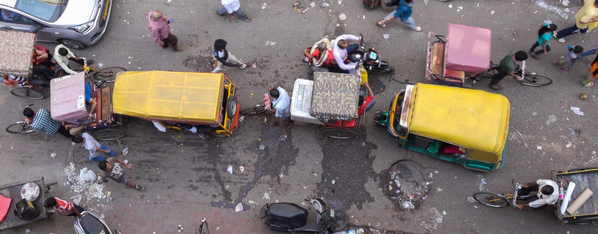 Straatbeeld in Delhi