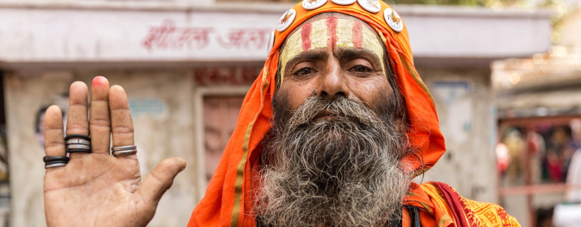 Straatbeeld in Delhi