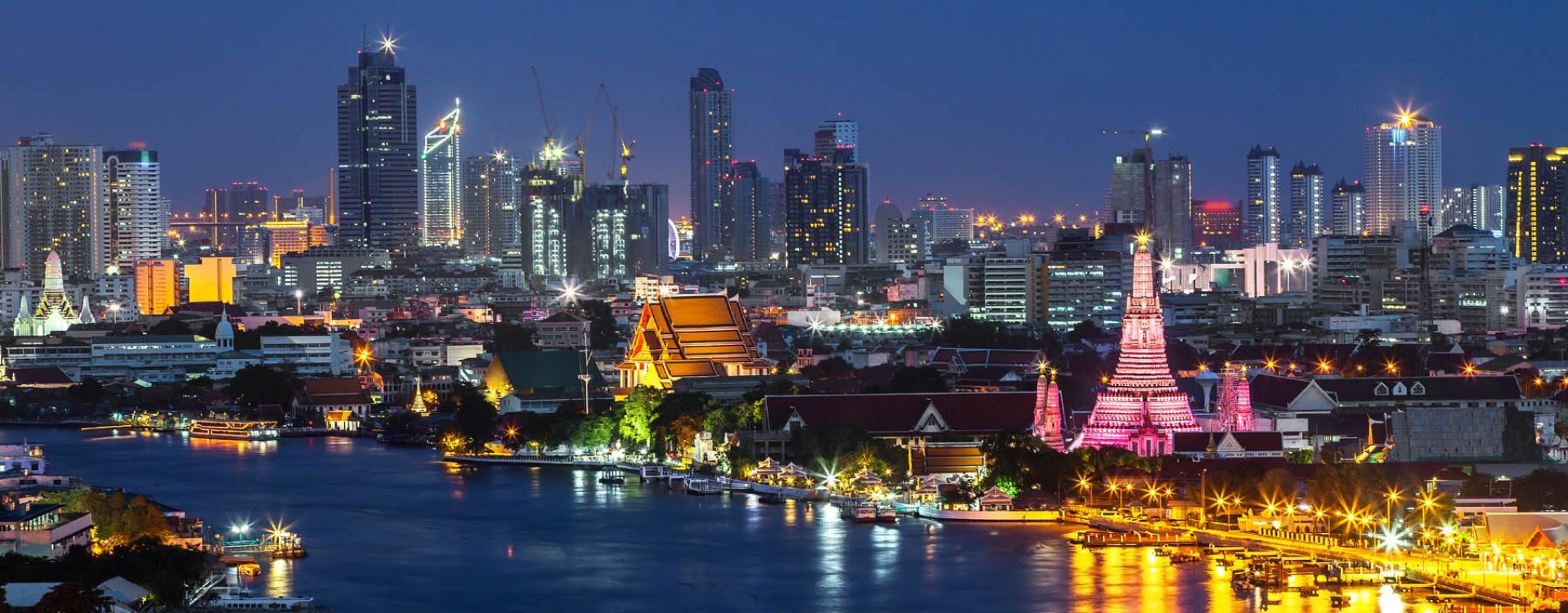 Uitzicht Chao Phraya rivier, Bangkok