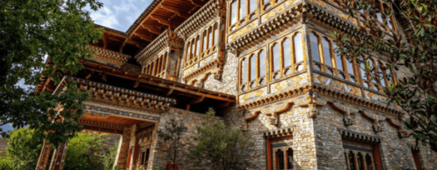 Bhutan, Paro, Zhiwa Ling Heritage, Entree