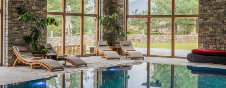 Bhutan, Paro, Zhiwa Ling Heritage, Zwembad