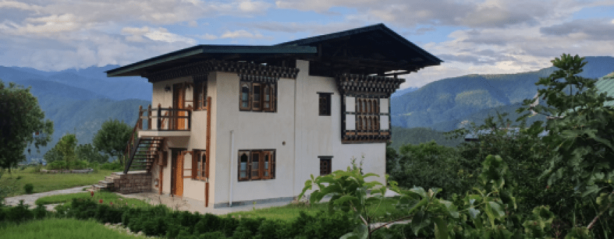 Bhutan, Punakha, Dhurma Farm, Exterieur