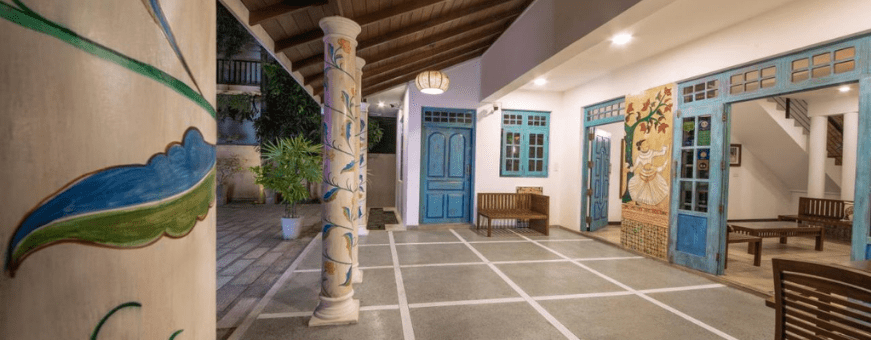LK, Negombo, Blue Elephant, lobby bewerkt