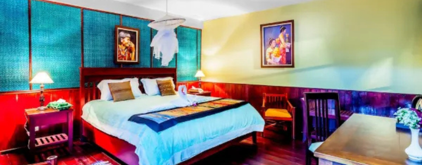 LA, Bolaven Plateau, Sinouk Coffee Resort, kamer