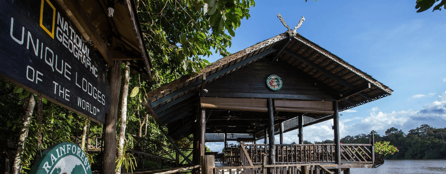 Kinabatangan Rivier, Sukau Ranforest Lodge, Entree