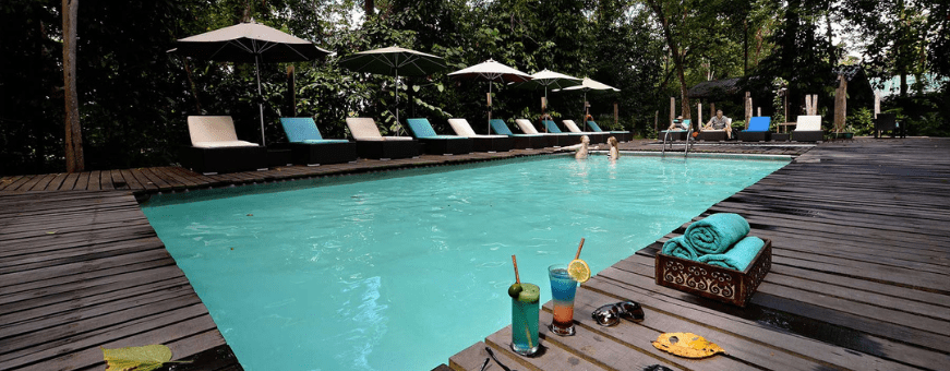 Kinabatangan Rivier, Sukau Ranforest Lodge, Zwembad