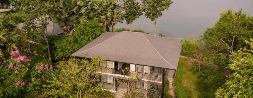 Laos, Champasak, The River Resort, gebouw