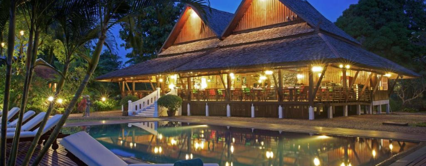 Laos, Champasak, La Folie Lodge, zwembad