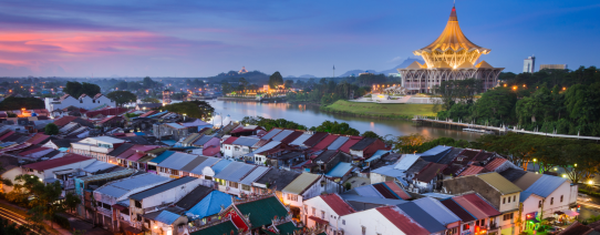 Zonsondergang bij Kuching