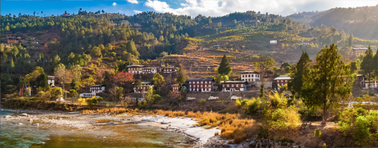 Rivier in de Punakha Vallei